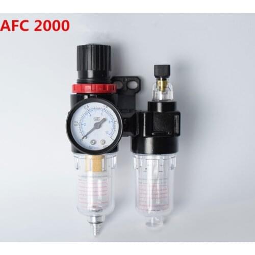 Free shipping 1Pcs Air Compressor AFC2000 oil Water Separator Regulator Trap Filter Airbrush Two Union Treatment