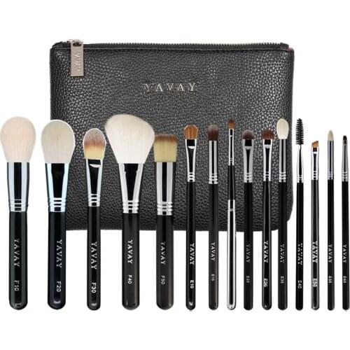 YAVAY New High Quality 15PCS Makeup Brush Set Finest Goat Hair Make Up Brushes Professional Pinceaux Maquillage 15NE45