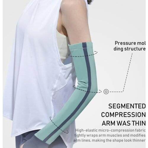 1pair Sports Arm Sleeves Hand Arm Cover Ice Silk Cooling Sun UV Protection Summer Running Cycling Warmer Sleeves