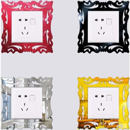 1Pcs Photo Frame Switch Protective Cover Switch Sticker Acrylic Wall Stickers Mirror Style Waterproof Home Decor 14*15cm