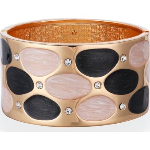 1PC European Oil Drop Metal Gold Plated Wide Bangle Cuff Bracelets For Women Femme Bracelet Jewelry