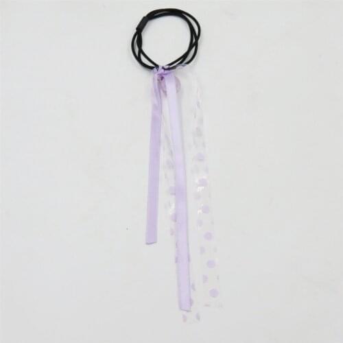 1PCS Purple Long Ribbon Elastic Hair Bands For Girls Bohemian Headband Scrunchy Korean Fashion Kids Hair Accessories For Women