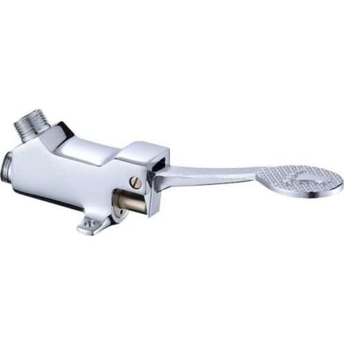 1pcs Switch Control By Foot Faucet Foot Pedal Valve Brass Basin Faucet Single Cold Tap Hospital Hotel Pedal Water Faucet