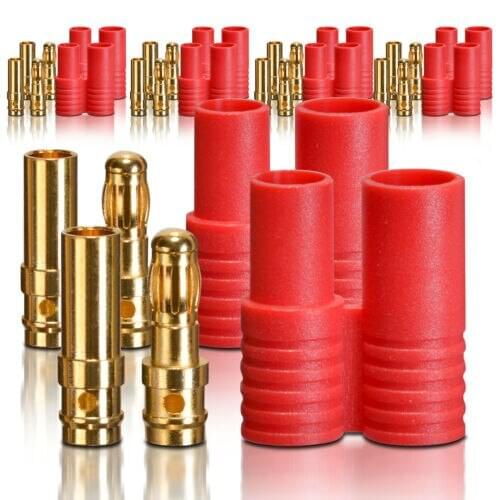 10 pairs 3.5mm Banana Plug with Red Housing for RC car helicopter boat aircraft / multicopter