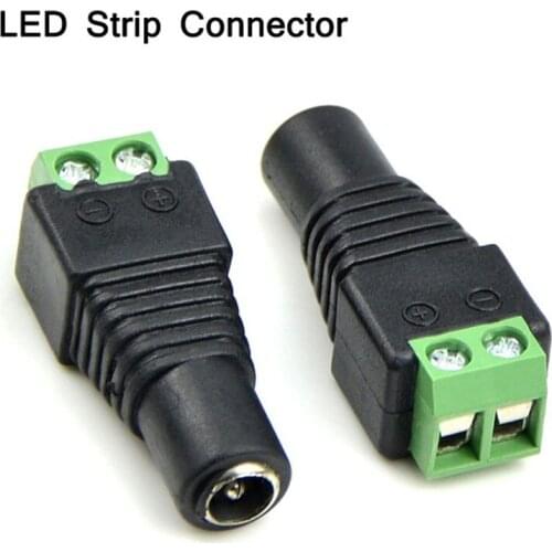 10 Pcs DC12V Power Female Plug Jack Adapter Connector DC Male Female 2.1x5.5mm Power Plug Adapter LED Strip Connector For CCTV