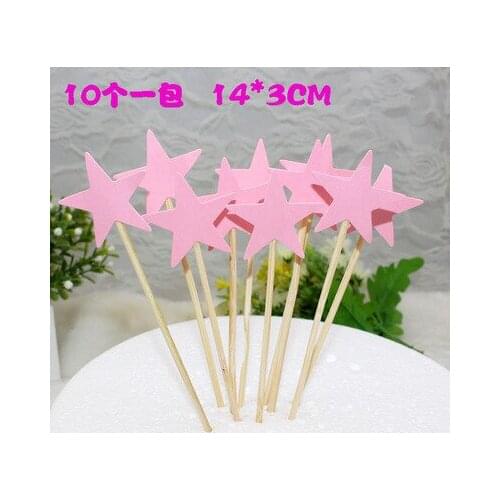 10pcs/lot Cute SnowFlake Star Cartoon Cupcake Topper Cake Flags For Wedding Birthday Party Baby Shower Decoration Supplies