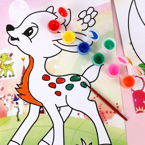 2Pcs/lot Art Watercolor Coloring DIY Handmade Painting Kindergarten Puzzle Graffiti Child Early Educational Drawing Set