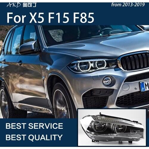 AKD Car Styling for BMW X5 F15 F85 2013-2019 Angel Eye Headlight LED DRL Signal Lamp LED Crystal Matrix Headlight Assembly