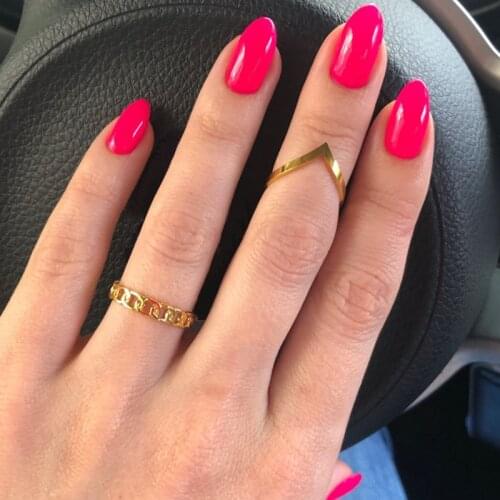 Womens Stainless Steel Rings Chain Open Finger Rings For Women Geometry Statement Snake Ring Rings Jewelry Chain Rings
