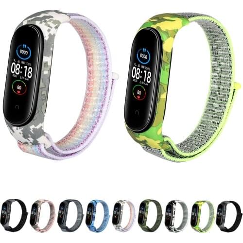 Breathable Camouflage Nylon Strap For Xiaomi Mi Band 5 4 3 Bracelet For Miband 3 4 5 Sport Strap Watch Wristband Bracelet Strap