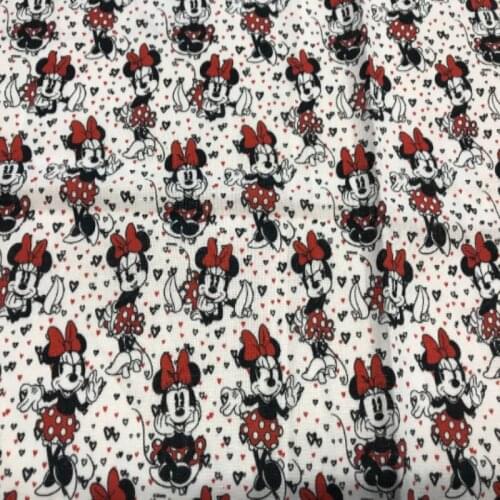 Cotton fabrics, childrens fabrics, MINNIE fabrics, craft fabrics, fabric by meter, 1 meter x 140 cms, PERTEX textile