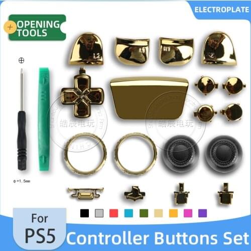 HOTHINK Replacement DIY Button For PS5 Controller Thumb 3D Analog Joystick Caps Repair Kits with Openning Tools for PS5 Accessor