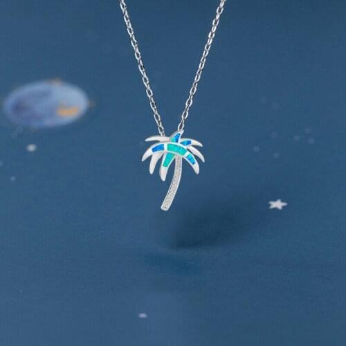 Beautiful Huge Factory prices Coco Blue Fire Opal Silver Stamped Necklace Pendants Fashion jewelry OP221