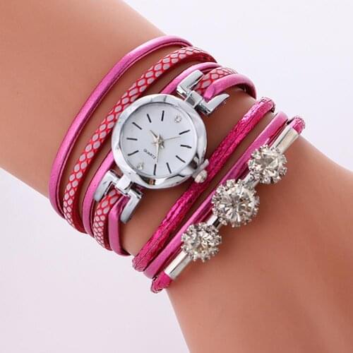 Top brand luxury strass leather bracelet for women, womens quartz watch, casual wristwatches, female watch, gift