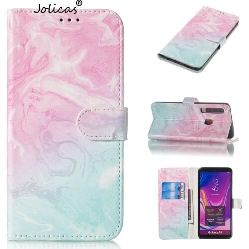 Pretty Phone Bag Cases For capa Samsung A9 2018 Flamingo PU Leather Flip Wallet Case sFor Capa Samsung Galaxy etui A9 2018 Movil