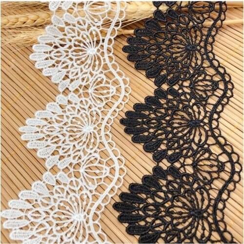1Yards High Quality Lace Collar Curtain Guipure 7cm Ribbon Embroidery Lace Fabric Sewing Wedding Laces For Clothes encajes LA18