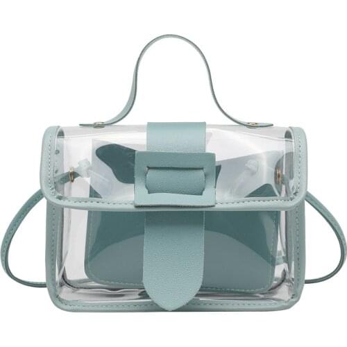 Fashion Crossbody Bags for Women Transparent Square Sling Bag Cool PVC Shoulder Bag Shoulder Messenger Bag for Girl Phone Purse