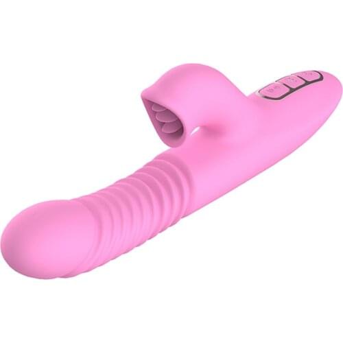 Powerful Vibrator Automatic Thrusting Licking Clitoris Heating Strong Dildo Waterproof Adult Sex Toy Gift For Women