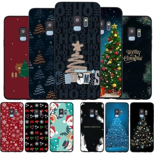 Cartoon Christmas Deer Santa Claus Black TPU Soft Phone Case For Samsung Galaxy S20 S10 S9 S8 Plus Lite NOTE 10 9 8 S7 EDGE