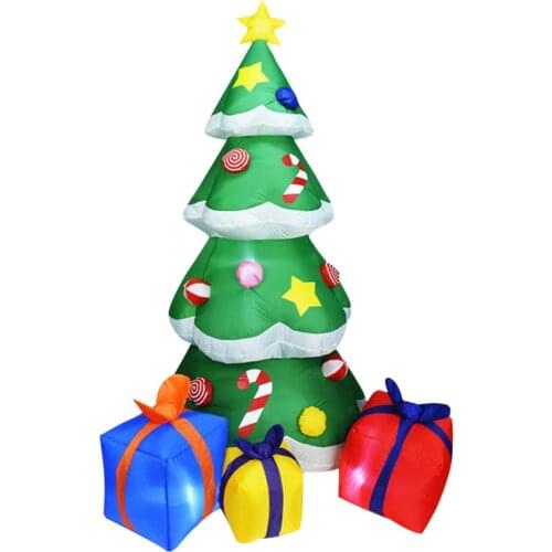 Inflatable Christmas Tree 2.1m High Automatic Inflatable Tree Built-in LED Light Gift Package Christmas Garden Decoration Spree