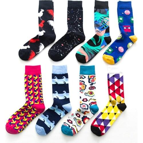 2020 Winter Warm Fashion Style Socks Short Chicken Geometry Pattern Funny Cotton Socks Women Men Unisex Happy Socks Female