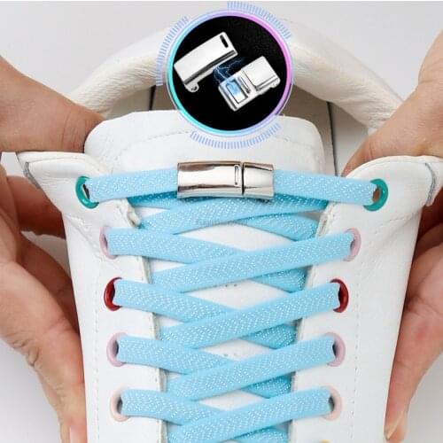 New Magnetic lock No tie Shoe laces Elastic Shoelaces without ties Shoelace on magnets Kids Adult Boots Sneakers Laces