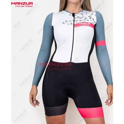 MANZUR New Pro Triathlon outdoor long-sleeved cycling jersey overalls overalls macaquinho ciclismo feminino roupas femininas