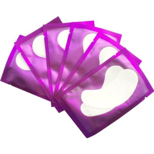 Wholesale 200 pairs Best Eye patch eyelash extension lint free gel eye pads under eyelashes Thin patches purple Cheapest