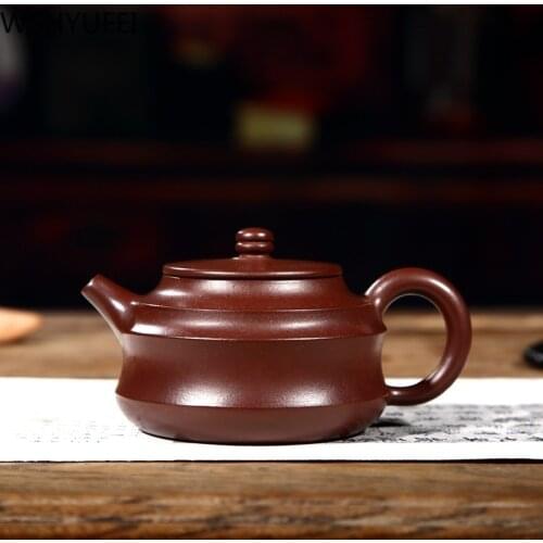 WSHYUFEI Authentic Yixing teapot zisha tea pot Raw ore Purple mud Chinese handmade kettle purple clay drinkware 220ml