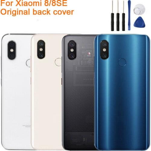 Original For 6.21" Xiaomi 8 Mi8 MI 8 Axisinternational 3D Glass Back Battery Cover Case+Silver Camera Frame For MI8 Rear Housing