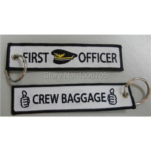 First Officer Crew Baggage Keychain Embroidered Keychains