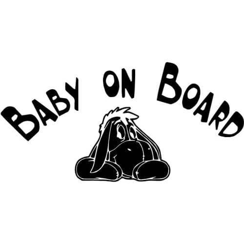 Lifelike Baby In The Car Warning Sticker High Quality Car Window Decoration Personality Pvc Anti-UV Waterproof Decal Black/white