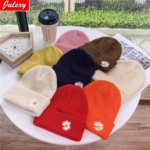 10 colors to choose from Little Daisy Candy Color Knitted Hat Fashion Knitted Woolen Hat Autumn and Winter Warm Korean Hat