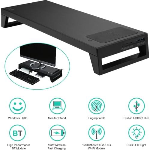 LANQ For Home Office Daily Use PC Dock Pro Intelligent Monitor Stand Multifunctional Desktop Laptop Holder Bracket RGB Light