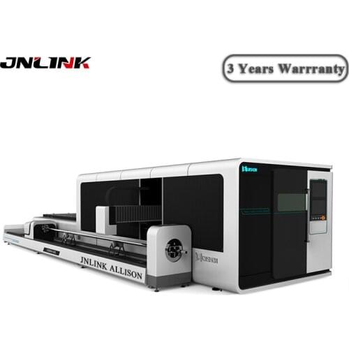 Enclosed 1530 fiber laser cutting machine for metal plate and Round square rectangle pipe or tube U L H profile