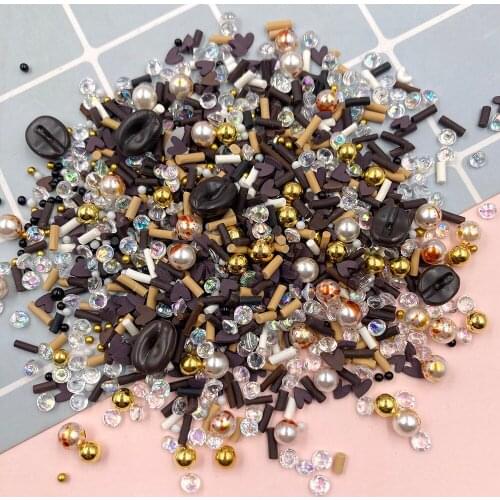 100g Mixed Chocolate Crystal Pearl Beads Polymer Hot Clay Sprinkles for DIY Slimes Filler Tiny Cute Plastic Klei Accessories