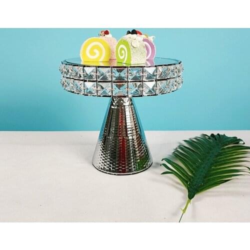 1pcs-3pcs/lot Wedding Crystal Mirror Cake Stand set silver color cupcake plate