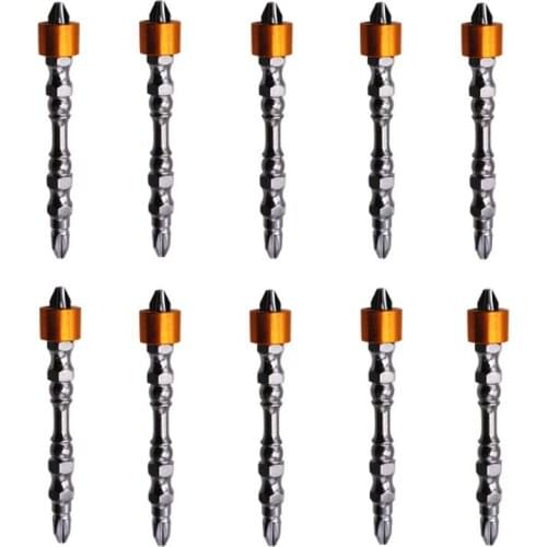 10 Pcs PH2 Hardness 65mm Double Cross Head Magnetic Electric Screwdriver Bit Phillips Screw Driver With Ring