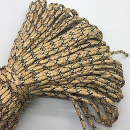10yards/Lot Mix color Paracord Bracelets Rope 7 Strand Parachute Cord CAMPING HiKING Khaki+Black+Brown