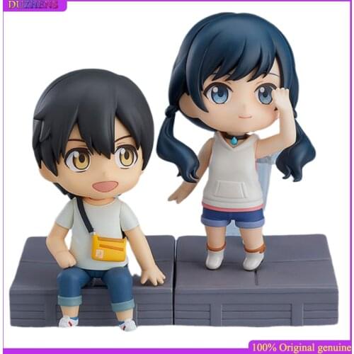 100% Original genuine Weathering With You Morishima Hodaka Amano Hina Q version figma PVC Action Figure Anime Figure Model Toys