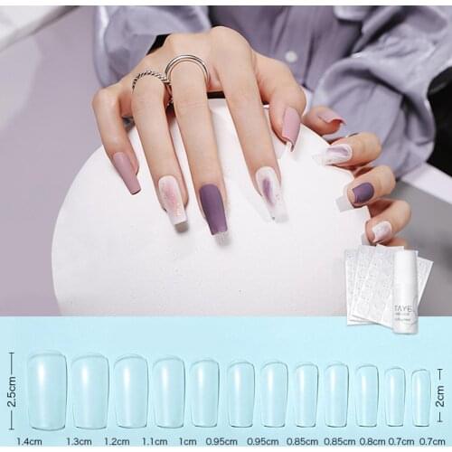 144Pcs/Set False Toenail Tip Smooth Surface Grinding-Free Lightweight Ultra Thin Toe Decoration Nail Tips Women False Nail Tips