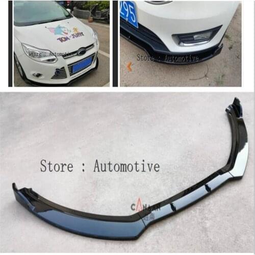 2012 -2018 Carbon Fiber Look/ Black Front Bumper Lip Splitter Diffuser Protection Body Kit Spoiler For Ford For Focus 2018