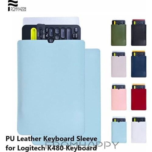 2021 Ultra-thin Super Slim Sleeve Pouch Cover PU Leather Keyboard Sleeve Case for Logitech K480 Keyboard Cover Fashion Portable