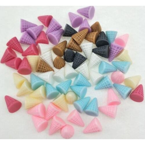 40pcs/lot 1.5*2cm Resin Ice cream Crafts Cabochon Flatback Scrapbooking For Embellishments Kawaii DIY Accessories