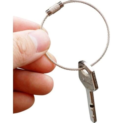 5pcs/set Outdoor Camping EDC gear Multifunctional Wire Rope Key Ring & Stainless Steel Wire Chain Key Ring Edc Outdoor Tools 2