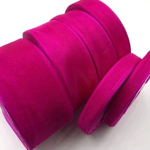 50 Yards Fushia organza Ribbon Wedding Party Decoration Gift Wrapping Christmas New Year Apparel Sewing Fabric Ribbon 27
