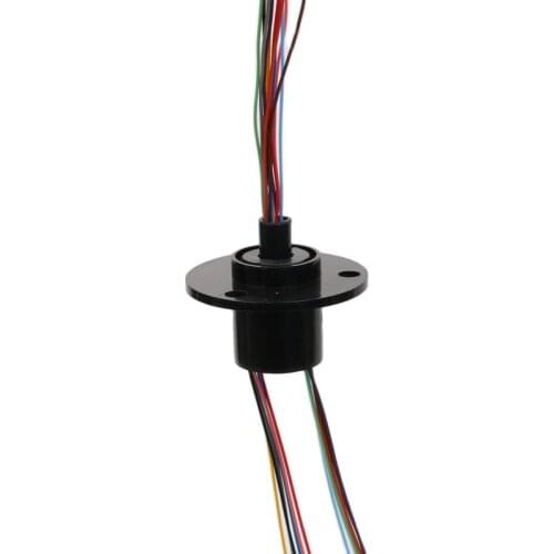 8/12/18/24/36 Channel Conductive Slipring 1.5A/2A Dia.22mm Electric Collecting Ring with Flange Mini Rotary Joint Connector