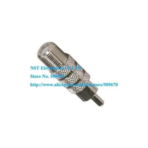 Free Shipping /50pcs/ F Female to RCA Male Adapter Connector CCTV TV F BNC female to RCA male coaxial RF plug (cuprum )