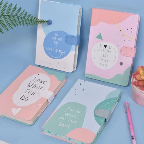 A5 Creative Girl Heart Magnetic Hand Ledger Cute Notebook School Student Diary Planner Student Stationery Travelers Notebook