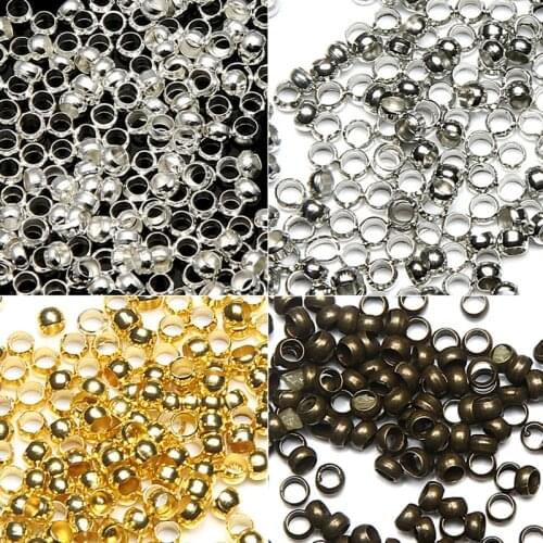 1000Pcs 2/2.5/3mm Round Alloy Metal Beads Jewelry Findings Spacer Beads Jewelry DIY Making Charms Bracelet Necklace Accessories
